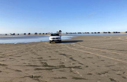 Fahrt auf dem Nordstrand