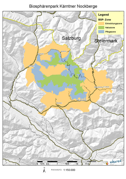 Lage, Karten und Daten. - UNESCO Biosphärenpark Kärntner Nockberge