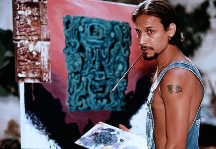 blood in blood out movie, bound by honour, vatos locos, adan hernandez, merchandise, chicano noir, cheech marin collection, carnalismo, artwork, poster, print, painting, drawing, estate of adan hernandez, legacy, paco, cruz, miklo