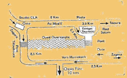 Plan accès oasis de fint à Ouarzazate