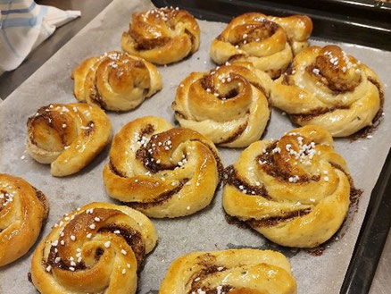 Selbstgebackene Zimtschnecken in Vadstena