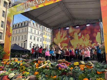 Besuch bei dem Herbstmarkt im Zentrum Rigas