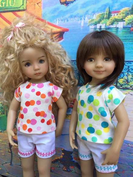 Dianna Effner's Little Darlings handpainted by Geri Uribe and Helen Skinner, clothes by Janice Mundy