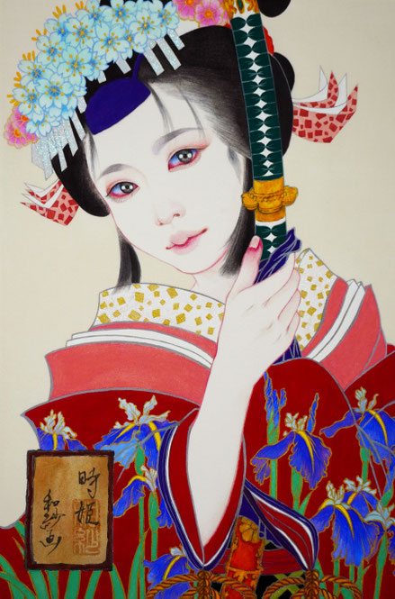 「時姫」 サイズ:P4 技法:日本画 \140,800(税込)