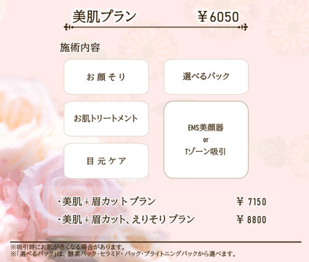 美肌プランの説明と金額
