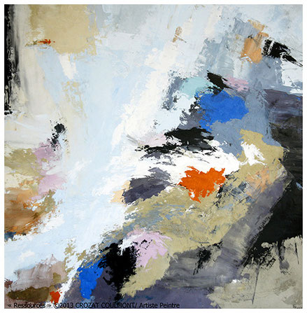 Peinture d'art abstrait, Crozat, Coulmont, peintre de la vibration blanche, abstraction contemporaine, abstraction matiériste