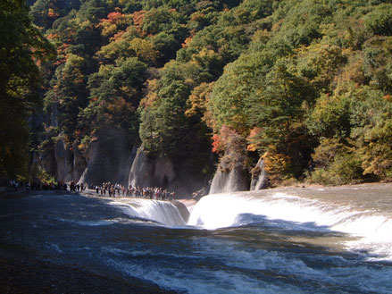 紅葉の吹割の滝