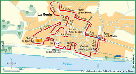 plan du circuit pédestre à La Réole