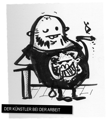 Eigenporträt des Cartoonisten Hagen Schulze aus Bremen. Das ist der Typ, der die Kartoffelhonk Cartoons zeichnet.