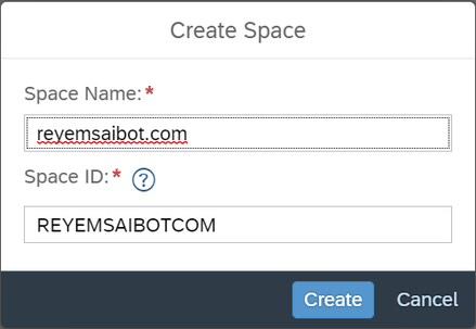 SAP Datasphere Create space reyemsaibot.com