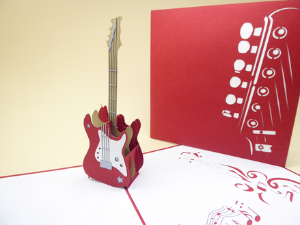 Carte pop-up guitare électrique - Carte d'anniversaire guitare