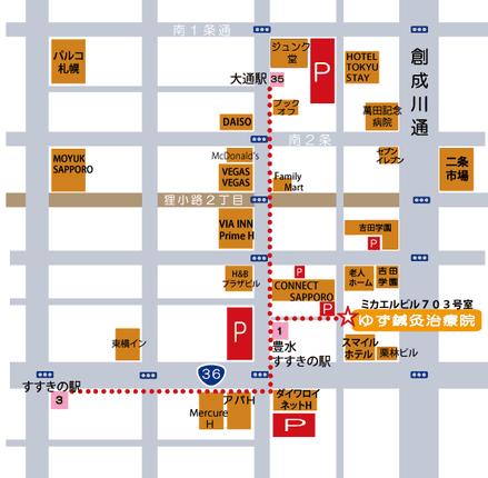 ゆず鍼灸治療院の地図
