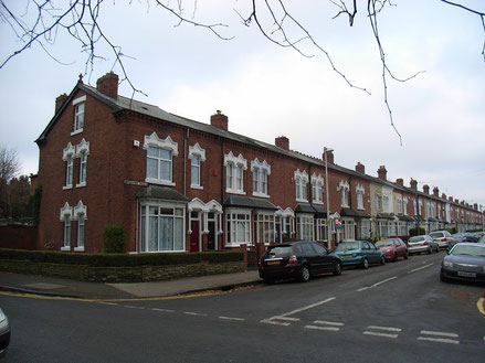 Milcote Road, one of the streets built on the parkland of Lightwoods House.