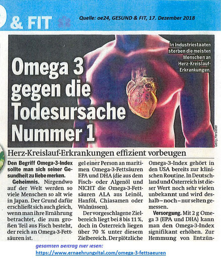 Omega-3-Fette gegen Herz-Kreislauf-Erkrankungen