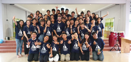 Avec les jeunes du secteur pastoral "Phnom Penh Nord" lors de leur rencontre du 21/09/2019 à Po Thom.