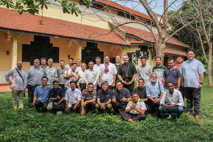 Les participants à la demi journée de récollection des prêtres du diocèse de Phnom Penh.