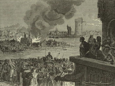 Bûcher sur l'île aux Juifs