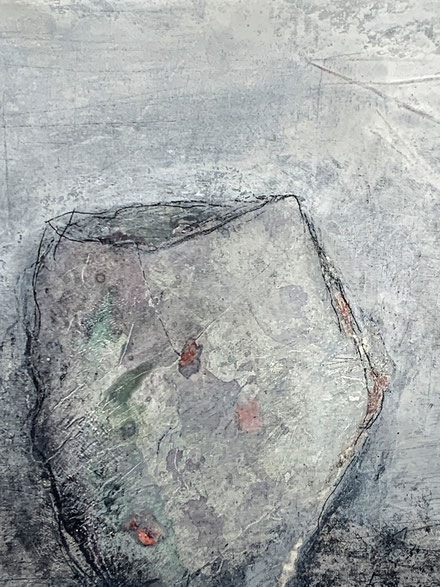  Portfolio Malerei und Collage: Schichtung und Patina auf Papier und Holz (Yugen-Serie) von Claudia König