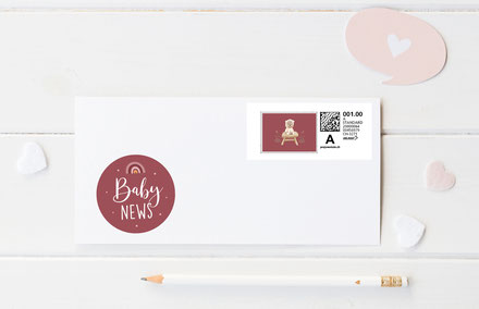 Sticker Geburtskarte Geburtsanzeige
