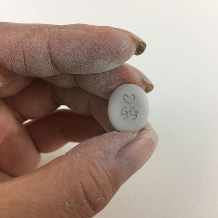 Silver metal clay pieces ready for kiln firing