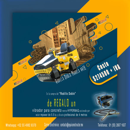 Precio super especial de Rodillo Vibratorio Doble para compactación de suelos, marca Cipsa modelo AR18ha