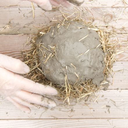 Concrete and hay Easter nest bowl by PASiNGA tutorials