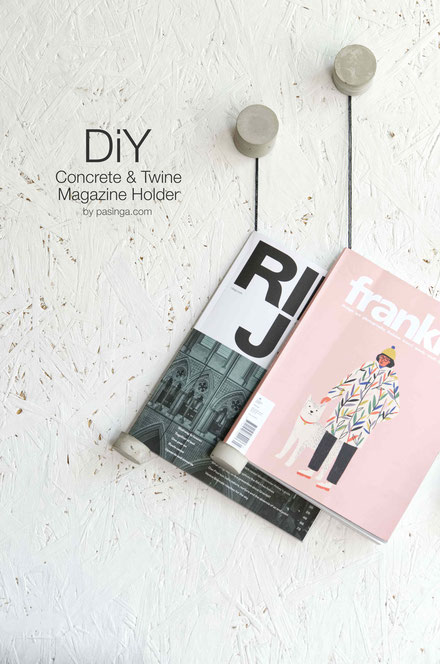 DIY Concrete And Twine Magazine Or Book Wall Display by PASiNGA