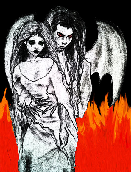 La Dulcinée du Diable. Dessin original de Soline B, mise en image par Kevin Boulala. Couverture de mon deuxième roman, tome 2 de ma trilogie.