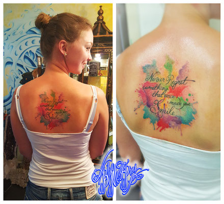 Blue Magic Pins tattoo Genk watercolor tattoo