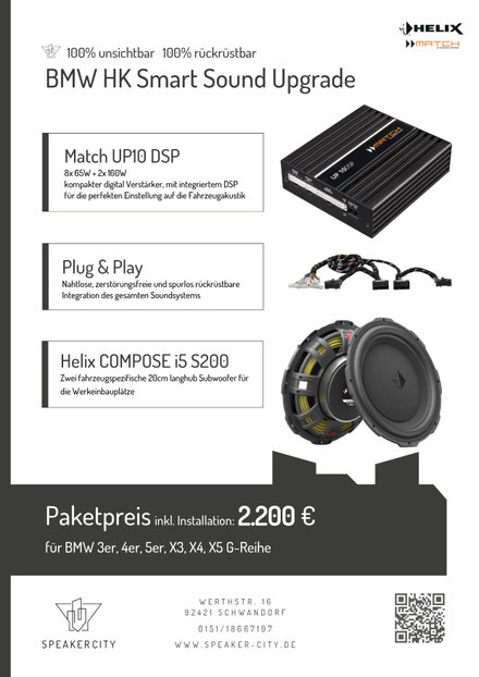 BMW G31 G01 X3 5er 3er G21 Soundsystem verbessern Harman Kardon Upgrade mehr Bass DSP Endstufe