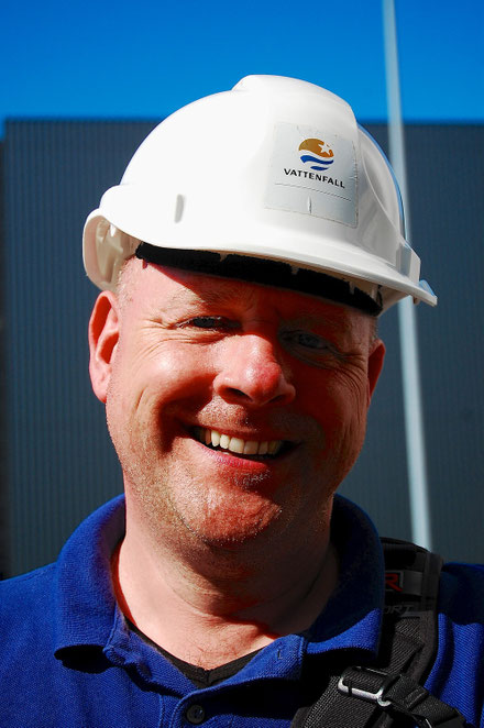 Bei Recherchen im Vattenfall-Braunkohlekraftwerk Schwarze Pumpe (September 2013) – Foto: S. Tetsch