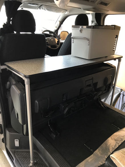 ハイエース ベッド用テーブル セカンドシートテーブル 車中泊