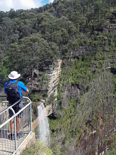me with my new daypack, at Govett’s Leap waterfall in the Blue Mountains