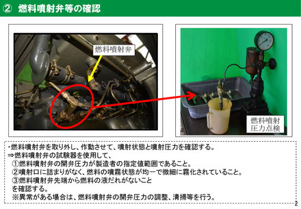 燃料噴射弁等の確認