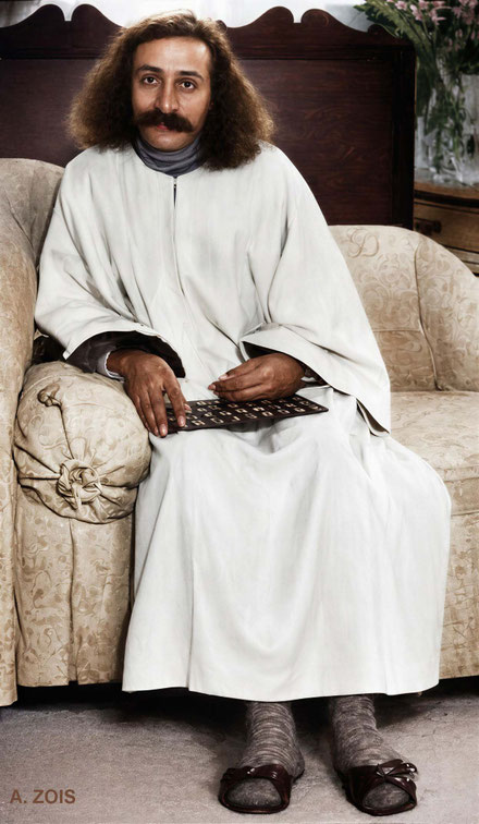 1932 : Meher Baba in London. Image rendition by Anthony Zois.