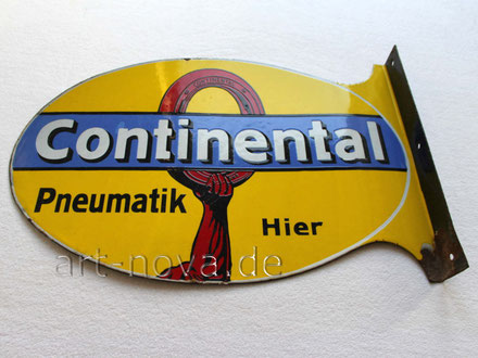 Emailschild Continental Pneumatik Hier im unrestaurierten Originalzustand. 