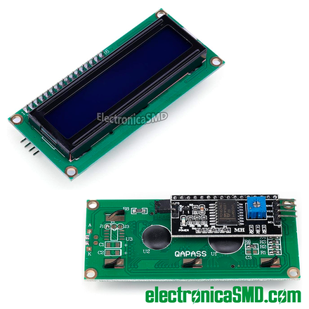 pantalla LCD 16x2 1602 2x16 con modulo i2c guatemala, electronica, electronico, pantalla lcd guatemala, pantalla i2c guatemala