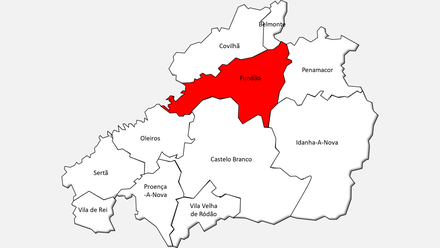 Localização do concelho do Fundão no distrito de Castelo Branco