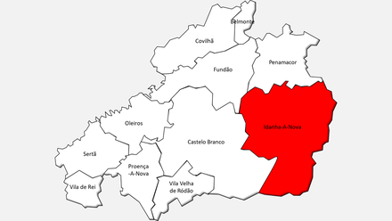 Localização do concelho de Idanha-a-Nova no distrito de Castelo Branco