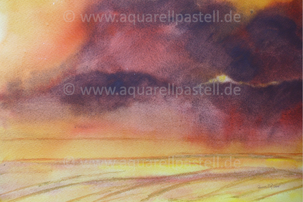 Sturm am Abend_Aquarell (36 x 48 cm)