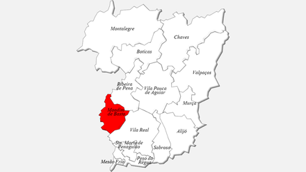 Localização do concelho de Mondim de Basto no distrito de Vila Real