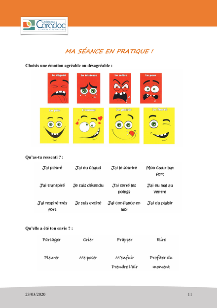 Compétences psychosociales. CPS. Emotions. Clinique Caradoc. PDF gratuit. Régulation des émotions. Connaître les émotions de base.