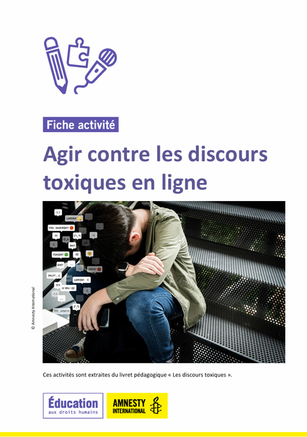 Discours toxiques. Stéréotypes. Liberté d'expression. Kit pédagogique. PDF gratuit. Amnesty international. Philosophie pour enfants.