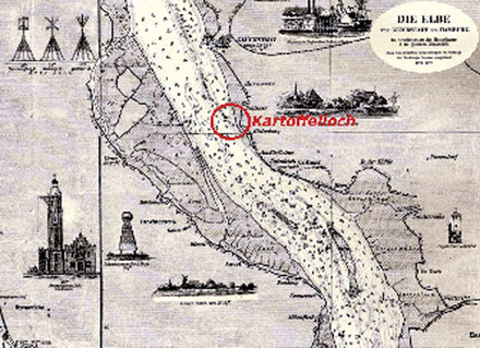 Die Elbe bei Glückstadt mit dem "Kartoffelloch"