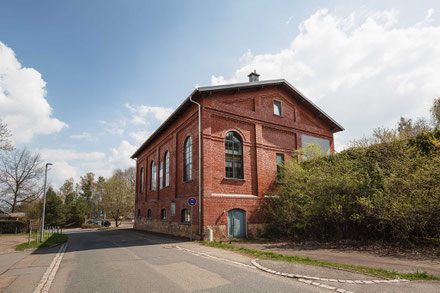 Fördermaschinenhalle der Zeche Gewerkschaft Deutschland Deutschlandschacht I in Oelsnitz im Lugau-Oelsnitzer Steinkohlenrevier