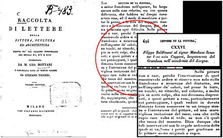 Bottari G., Ticozzi S., "Raccolta di lettere sulla pittura, scultura ed architettura", Milano, 1822 Vol. II, pp.494-534, p. 510