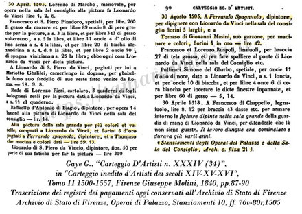 Leonardo_Fernando Spagnuolo_Archivio di Stato di Firenze_Carteggio inedito d'Artisti 1505