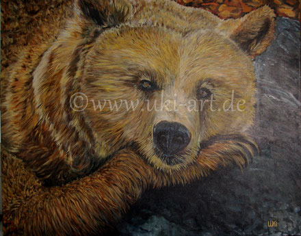 Tristan der Bär - Acryl auf Leinwand 100 x 80 cm