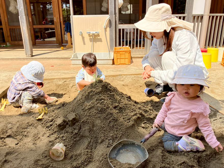 大きな山をつくりました