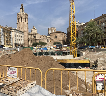 Plaza de la Reina de Valencia en obras